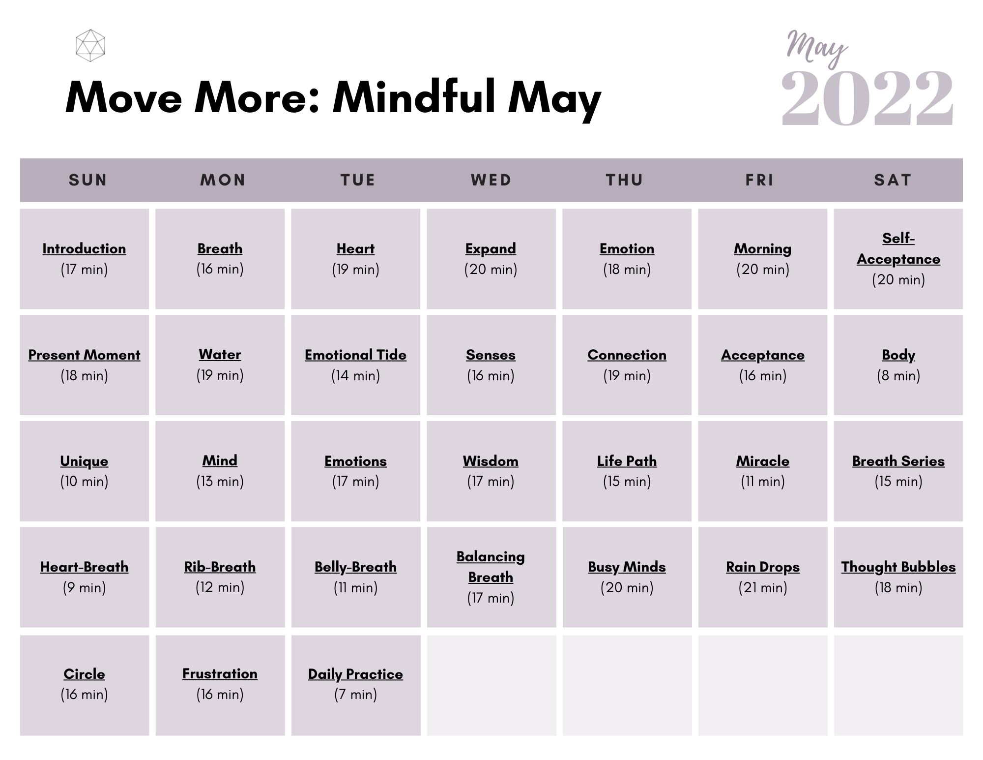May 2022: Mindful May